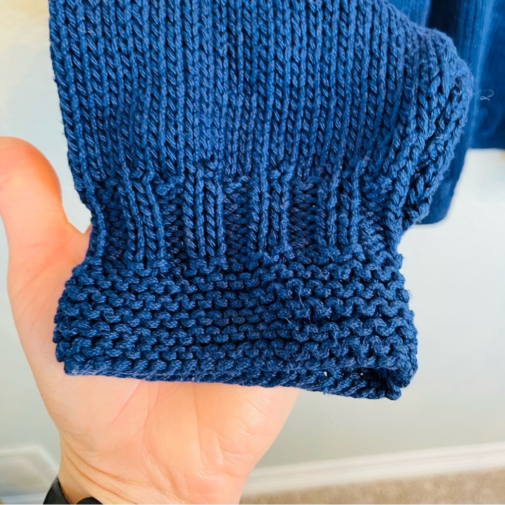 Vintage Navy Blue USA American Flag Oversized Knit Scoop Neck Sweater | XXL - Picture 3 of 5